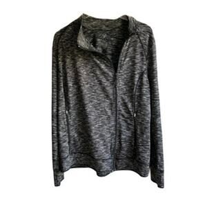 Livi Active Full Zip Jacket Size 22 24 Marled Black Zip Pockets Gym Lane Bryant